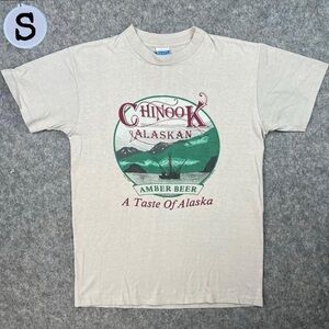 Vintage 80’s Chinook Alaska Amber Single Stitch Beer Tee Shirt USA made